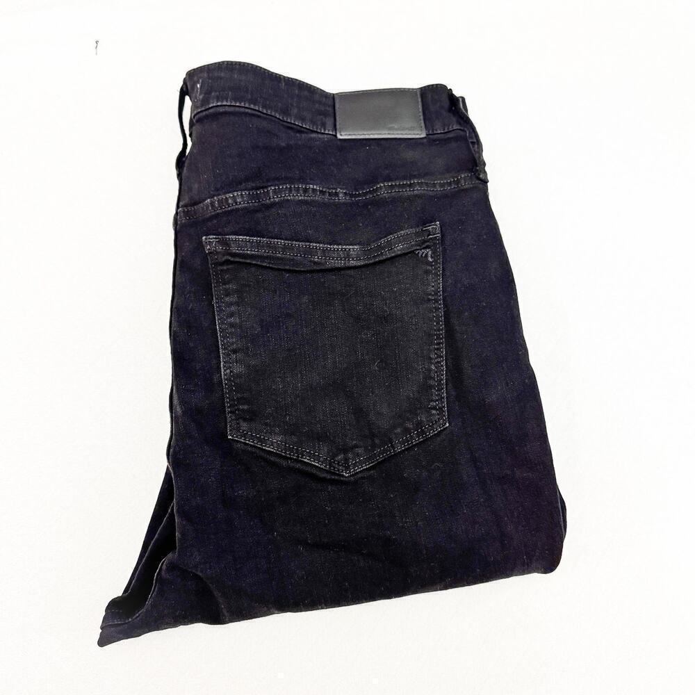 Madewell 9" Mid-Rise Skinny Button Front Black Denim Jeans Size 34